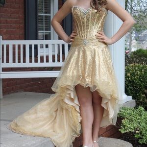Gold homecoming/ prom dress